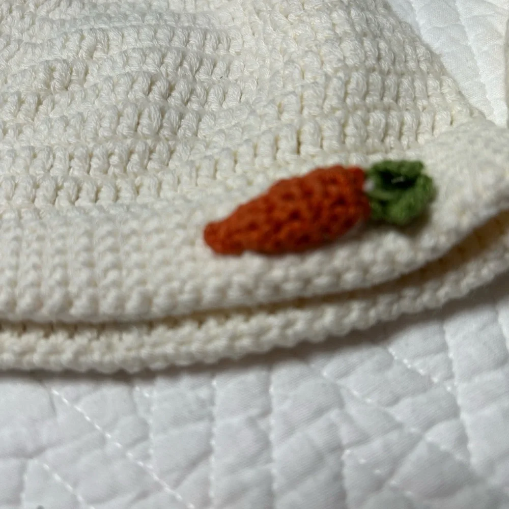 Bunny‎ by the bay, newborn hat and booties, set, crocheted, ivory, color, new